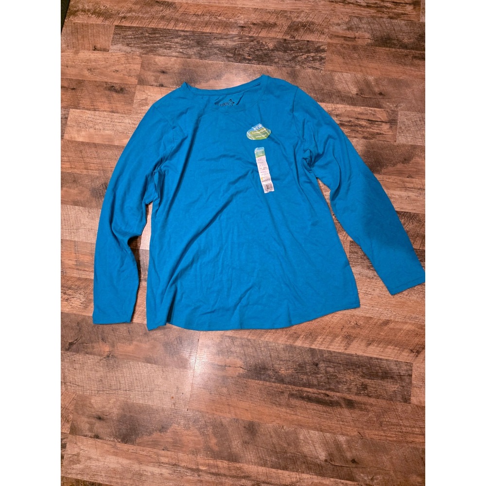 Hanes ComfortSoft Womens XXL‎ Long Sleeve Crew Neck Tee Bold Blue Heather NWT